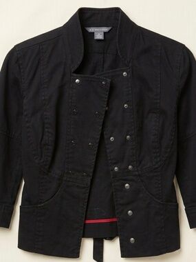 A/X Armani Exchange Black Military Double Breasted Jacket